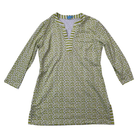 J. McLaughlin Womens Medium Geometrical Print 3/4 Sleeve Stretch Pullover Blouse - Picture 16 of 16